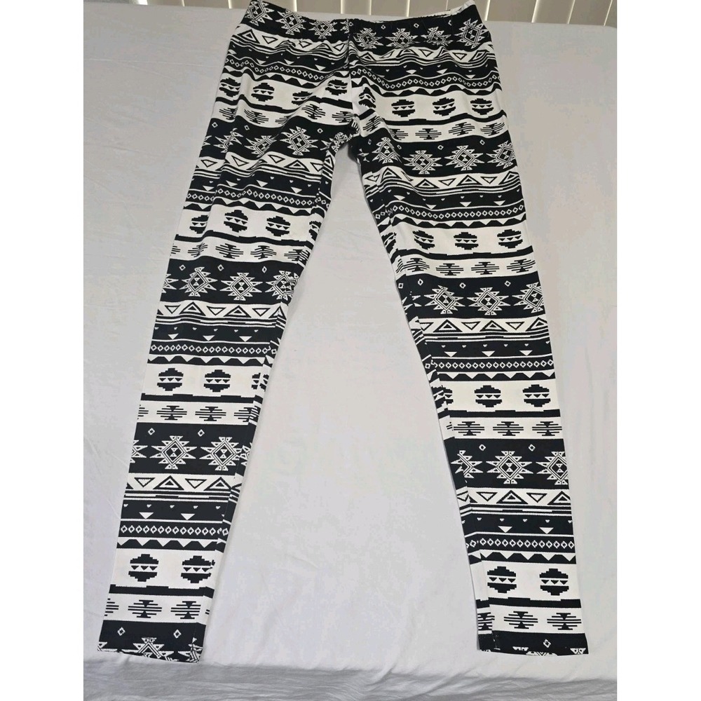 No Boundaries Women's Medium (7-9) Leggings‎ Black/White